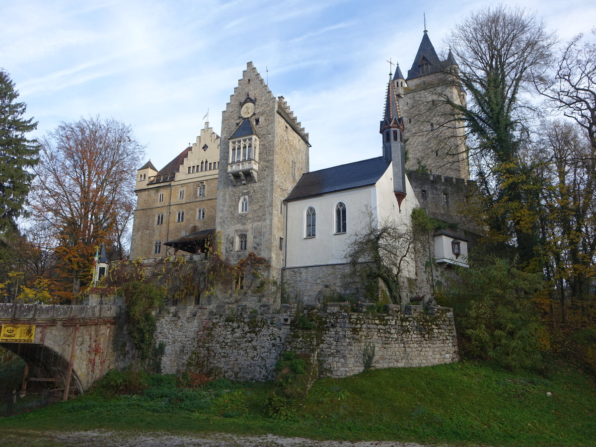 Schloss Egg, Kernbau 13. Jahrhundert, neugotischer Ausbau durch Ludwig Foltz von 1838 bis 1842 (04.11.2017)