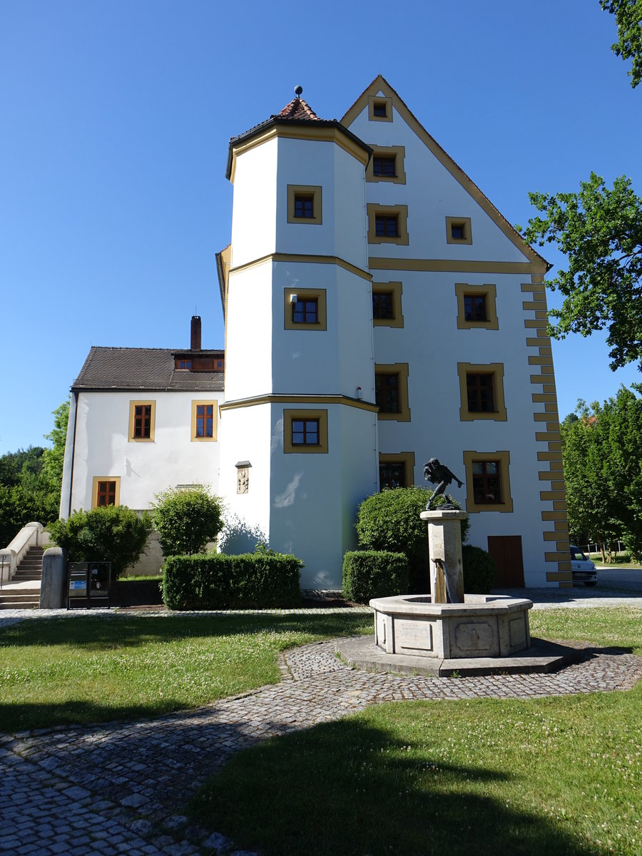 Schmidmhlen, ehem. Hofmarkschloss, dreigeschossiger, verputzter Massivbau mit Satteldach, erbaut im 16. Jahrhundert, heute Rathaus (11.06.2017)
