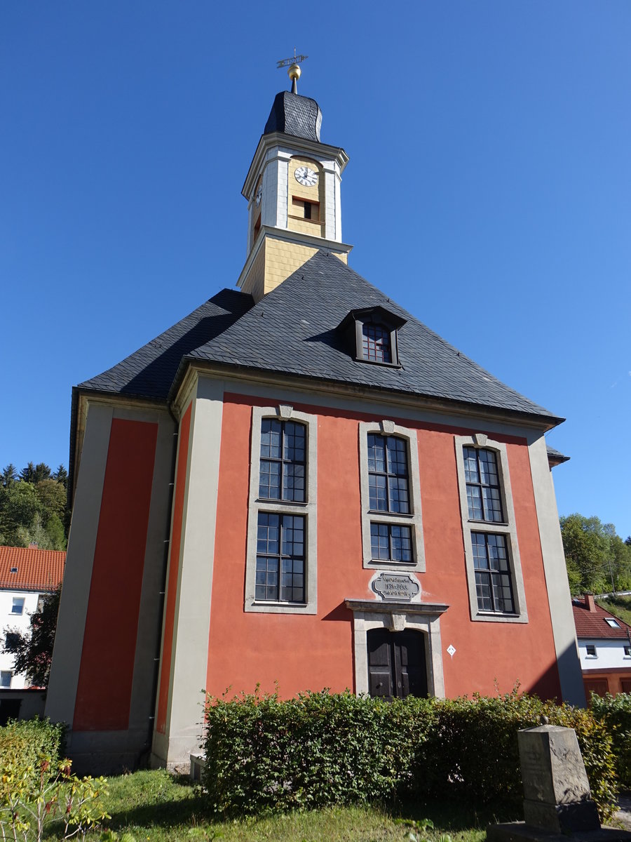 Schmiedeberg, evangelische Kirche zur hl. Dreieinigkeit, erbaut von 1713 bis 1718 durch George Bhr (04.10.2020)