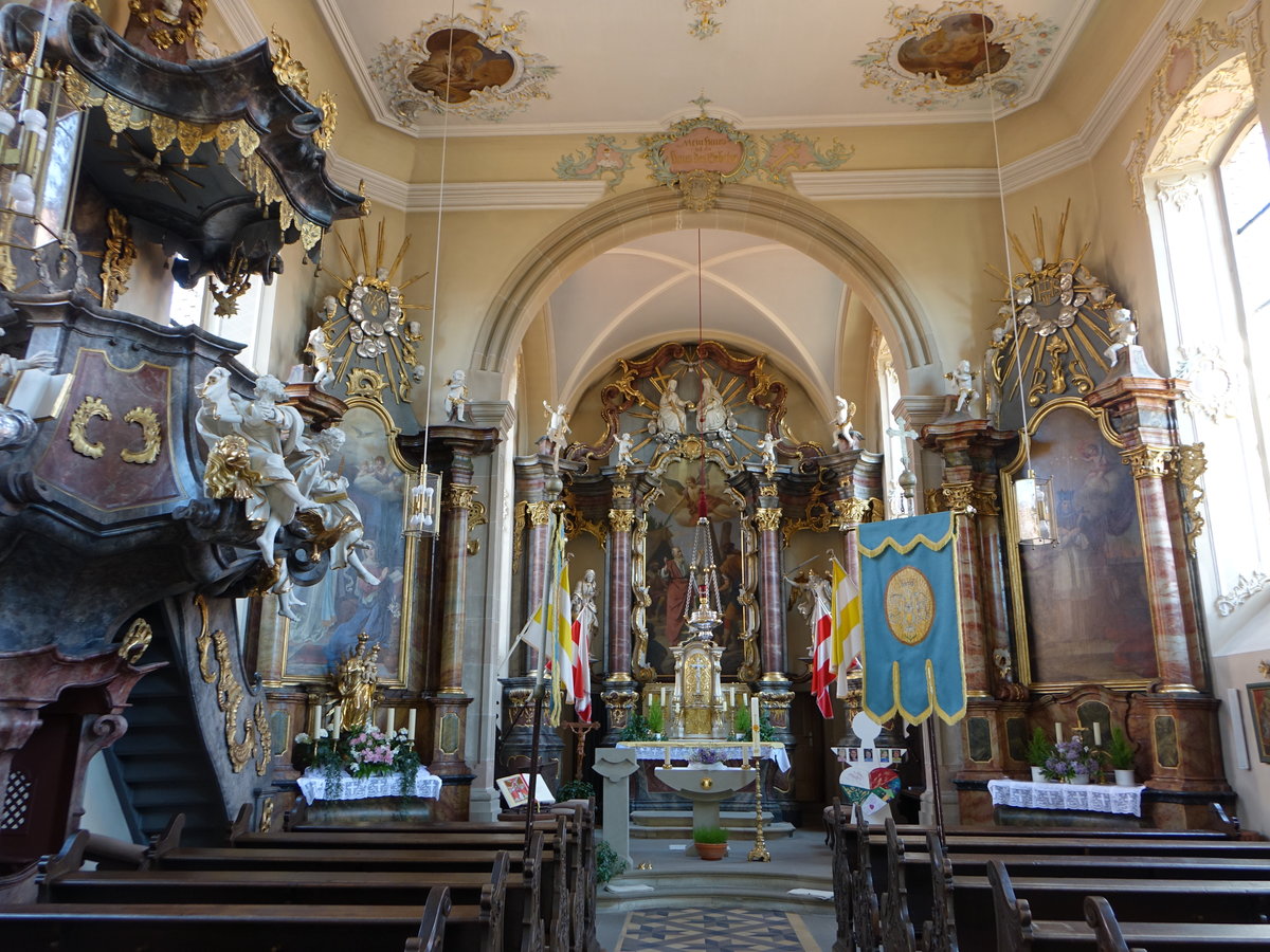 Schnackenwerth, barocker Innenraum der Pfarrkirche St. Andreas (27.05.2017)