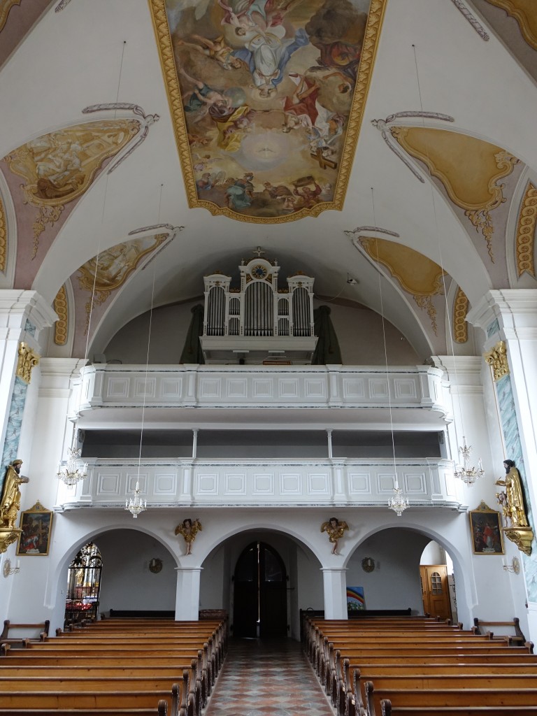 Schnaitsee, Orgelempore in der Maria Himmelfahrt Kirche (21.02.2016)