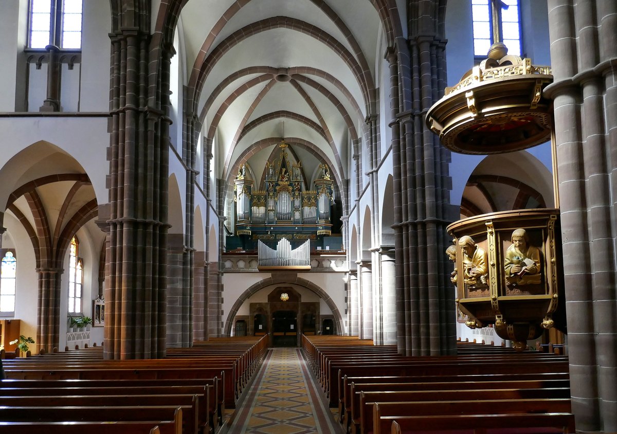 Schnau i.W., Blick zur Orgelempore in der kath. Pfarrkirche, Juli 2020 