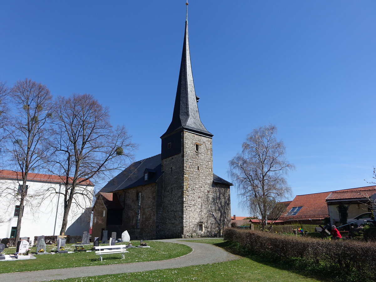 Schnau vor dem Walde, evangelische Kirche St. Georg, erbaut von 1513 bis 1515 (16.04.2022)