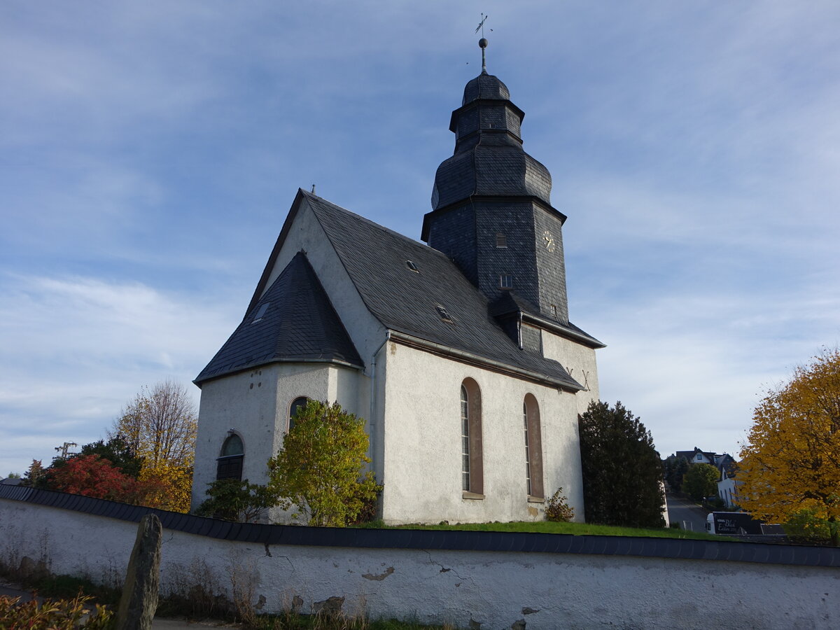 Schnbrunn, evangelische Kirche, erbaut im 12. Jahrhundert (17.10.2022)