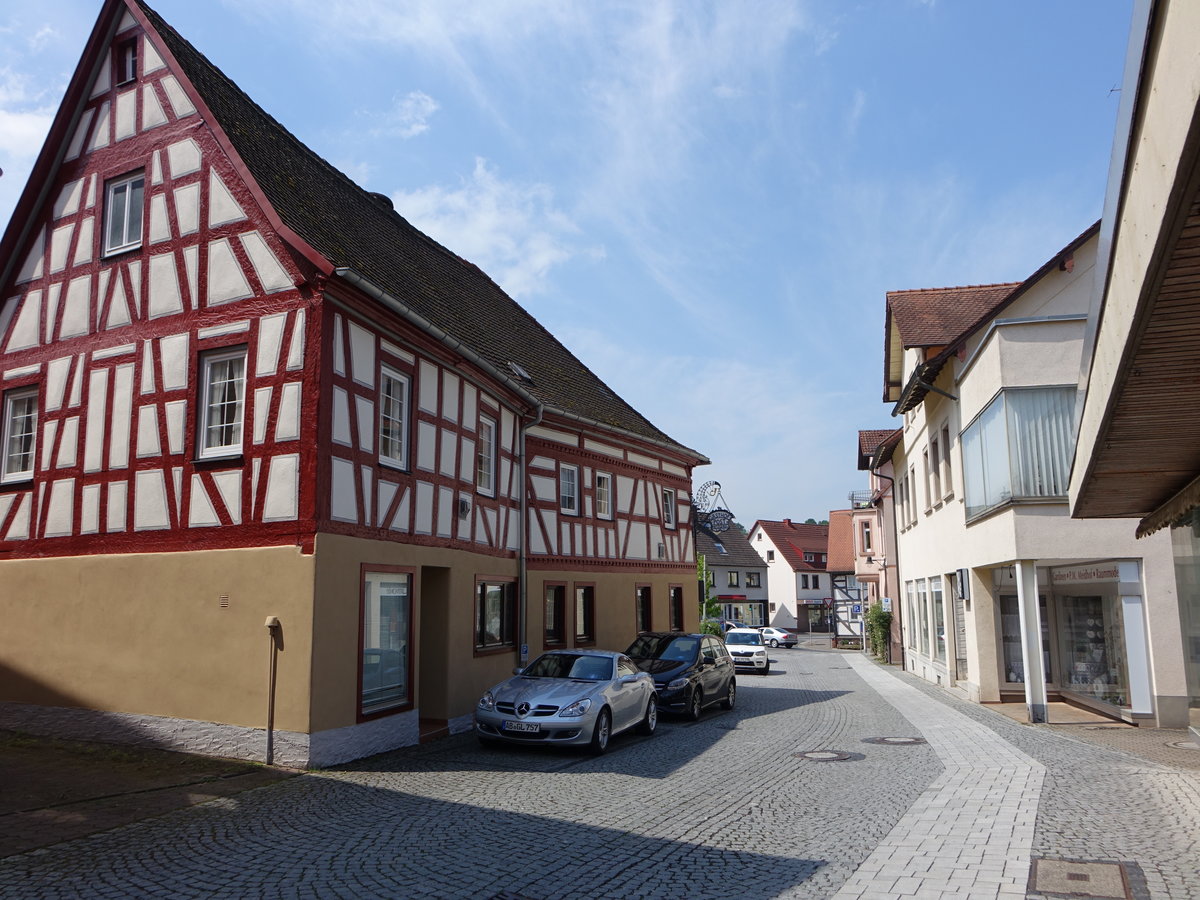 Schollkrippen, Fachwerkhaus aus dem 19. Jahrhundert in der Strae Am Sackhaus (13.05.2018)