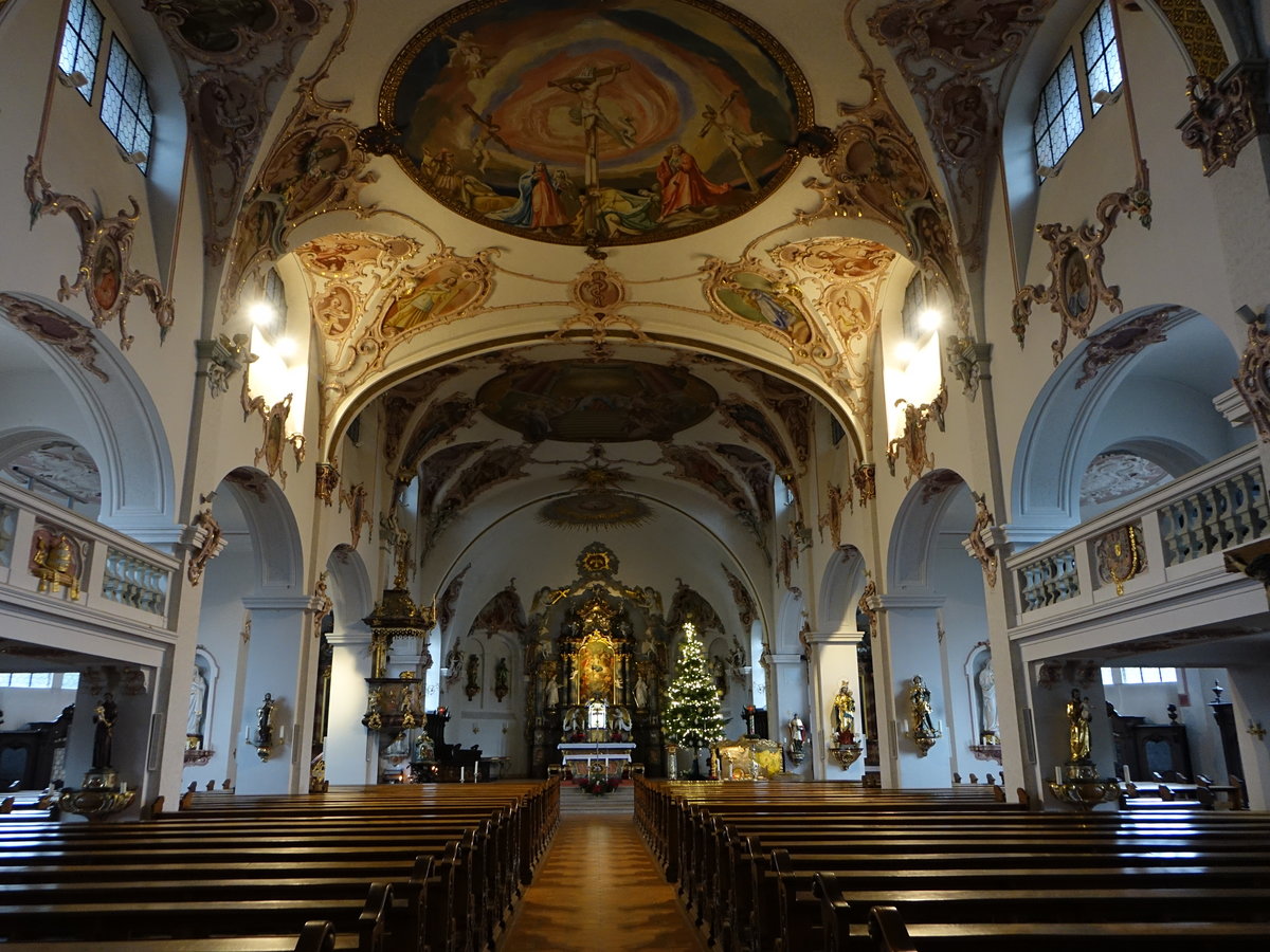 Schonach, neubarocker Innenraum der Pfarrkirche St. Urban (01.01.2019)