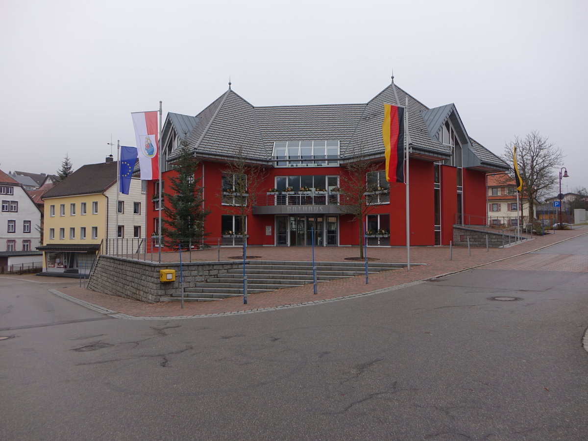 Schonach im Schwarzwald, Rathaus in der Turntalstrae (01.01.2019)