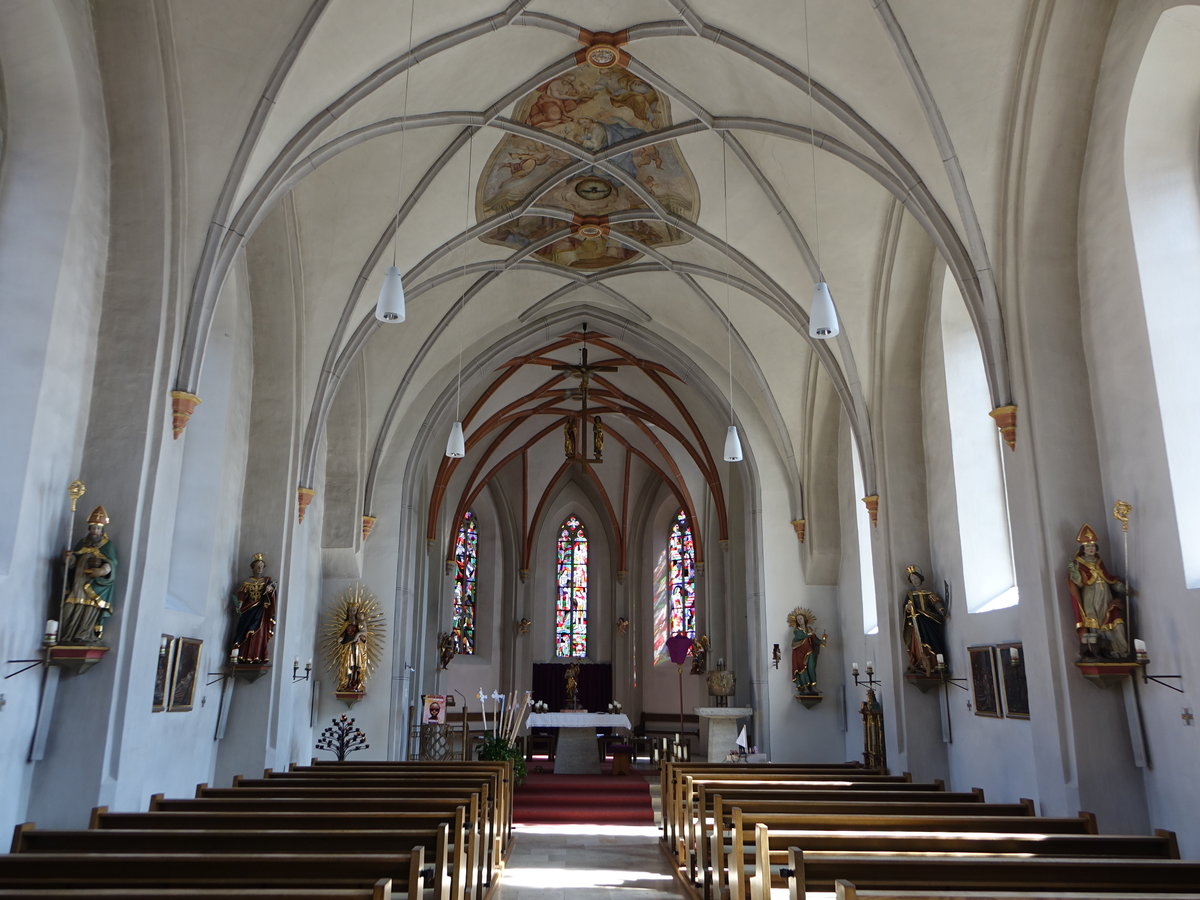 Schonstett, Innenraum der Pfarrkirche St. Johann Baptist (02.04.2017)