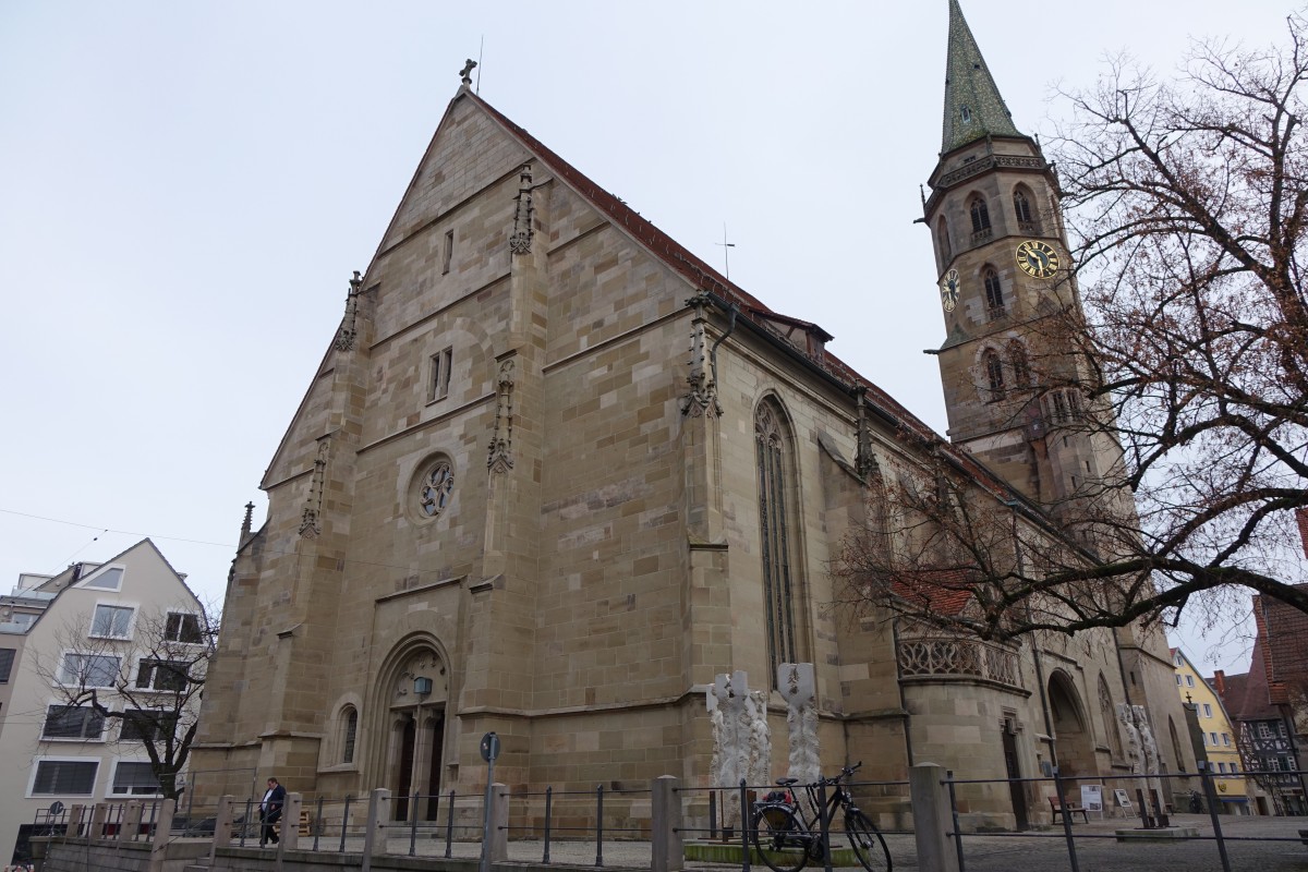 Schorndorf, Ev. Stadtkirche, erbaut ab 1477, nach Stadtbrand Wiederaufbau im 17. Jahrhundert (25.12.2014)