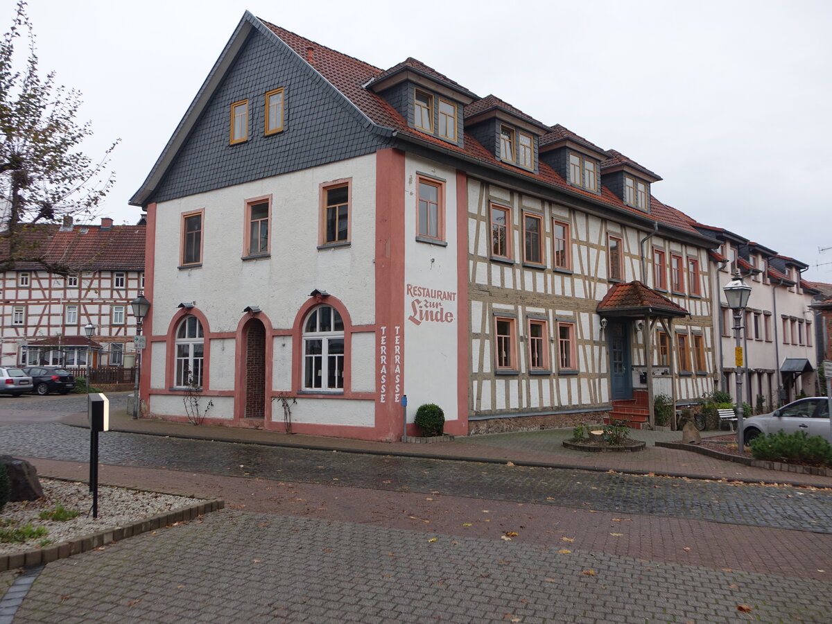 Schotten, Gasthaus zur Linde in der Schlogasse (30.10.2021)