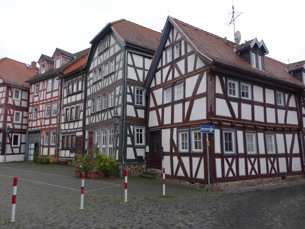 Schotten, historische Fachwerkhuser in der Marktstrae (30.10.2021)