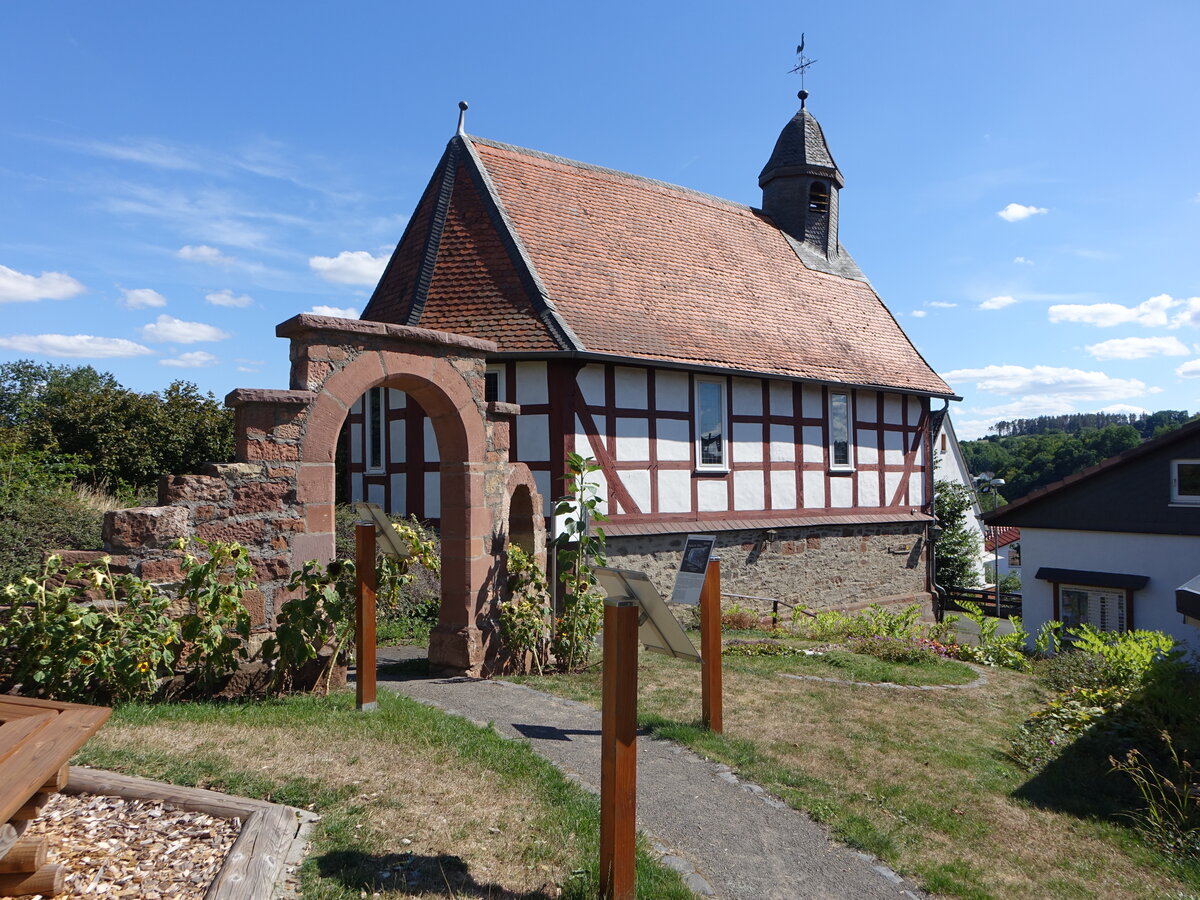 Schreufa, evangelische Dorfkirche, erbaut 1690 (06.08.2022)