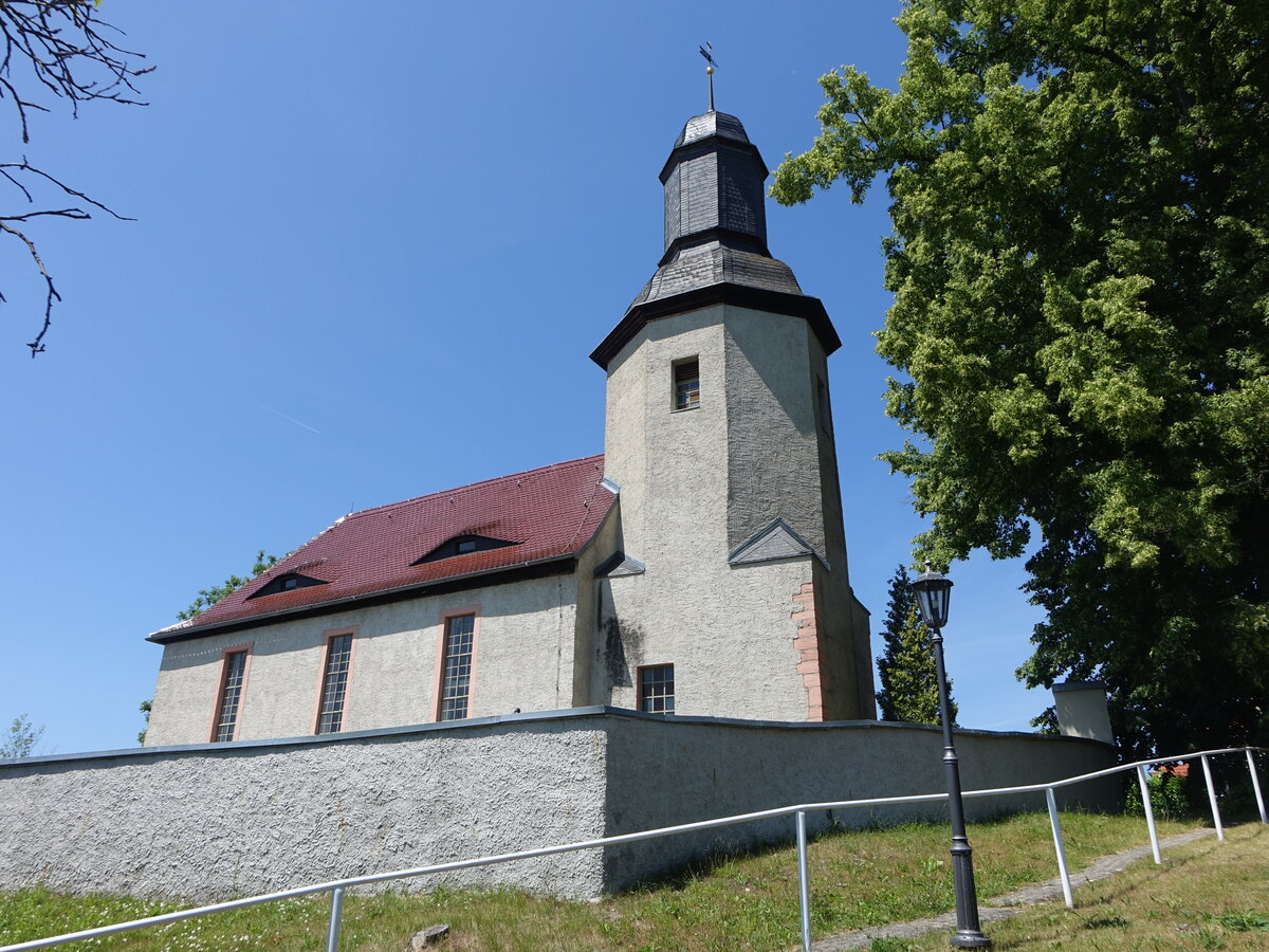 Schwaara, evangelische St. Ursula Kirche, erbaut im 15. Jahrhundert (24.06.2023)