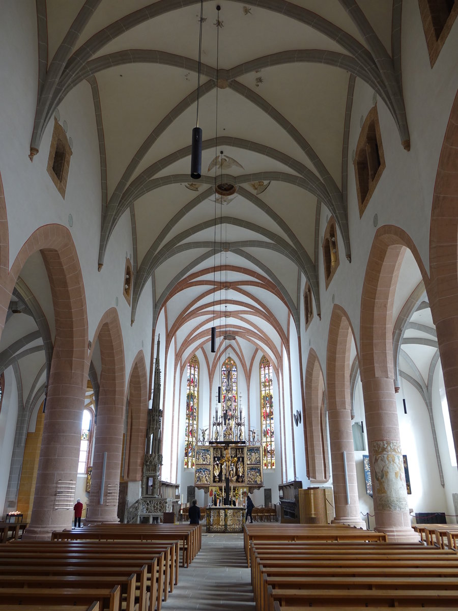 Schwabach, Innenraum der Stadtpfarrkirche St. Johannes (28.03.2016)