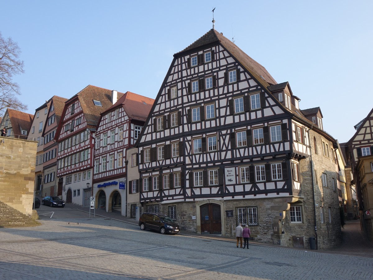 Schwbisch Hall, Fachwerkhuser am Markt und Klosterstrae (15.03.2015)