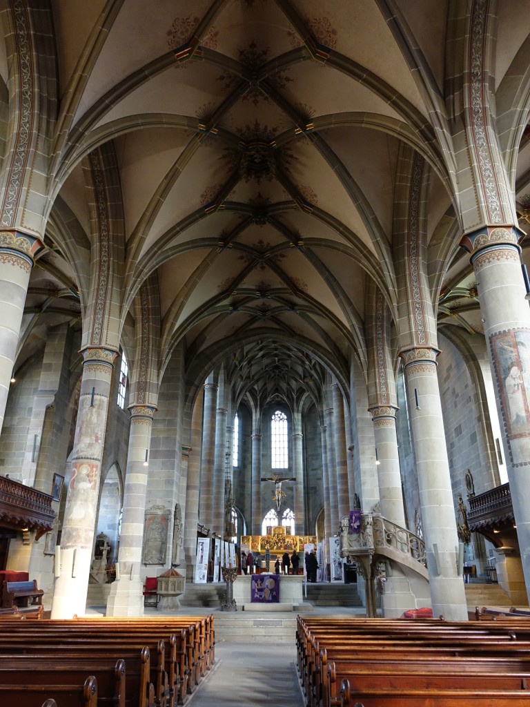 Schwbisch Hall, gotisches Hallenschiff der Stadtkirche St. Michael (15.03.2015)