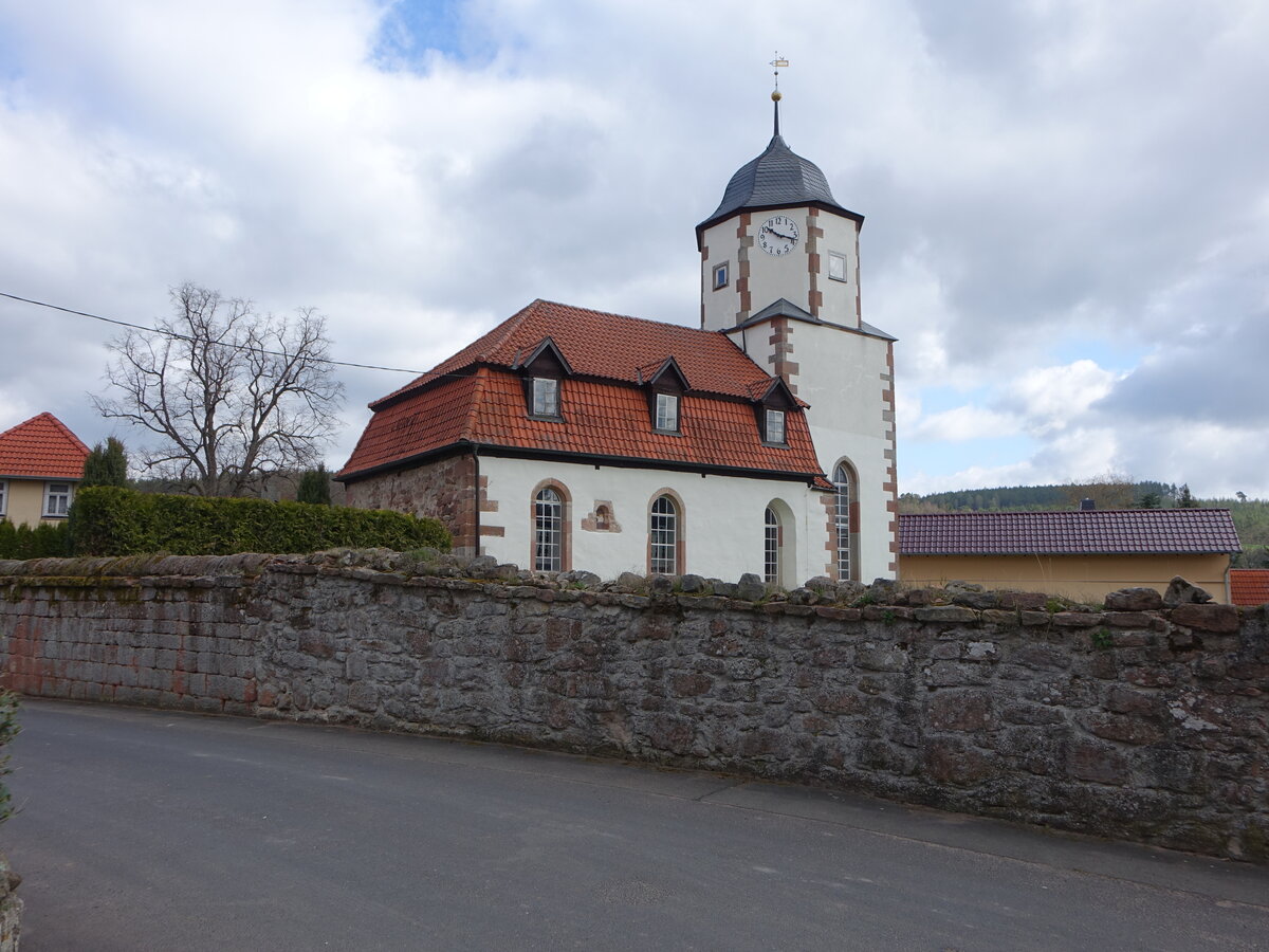 Schwarzbach, evangelische Kirche, romanische Saalkirche (15.04.2022)