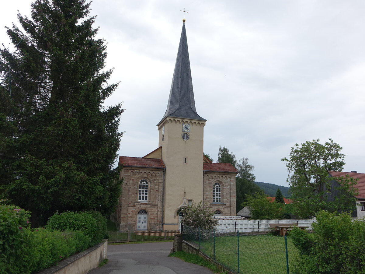Schwarzhausen, evangelische St. Peter und Paul Kirche, erbaut ab 1849 (05.06.2022)