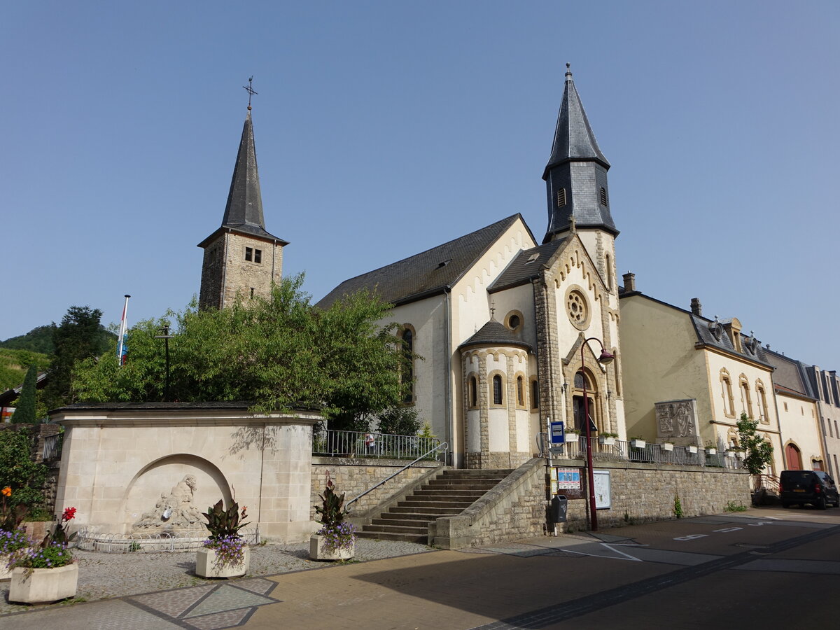 Schwebsange, Pfarrkirche St. Pirmin an der Route du Vin (18.06.2022)