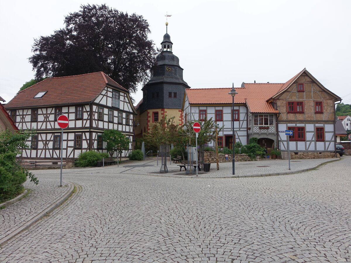 Schweina, evangelische St. Laurentius Kirche in der Pfarrgasse (05.06.2022)