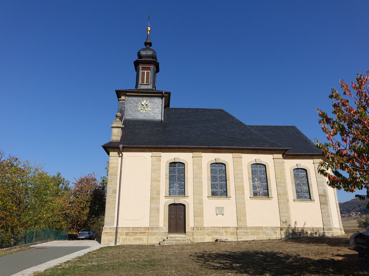Schweisdorf, kath. Pfarrkirche St. Johannes der Tufer, erbaut 1754 nach Plnen von Johann Jakob Michael Kchel (14.10.2018)