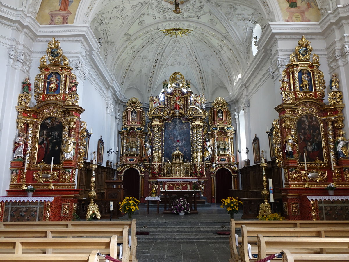 Sedrun, barocke Altäre in der Pfarrkirche Sogn Vigeli (25.09.2016)