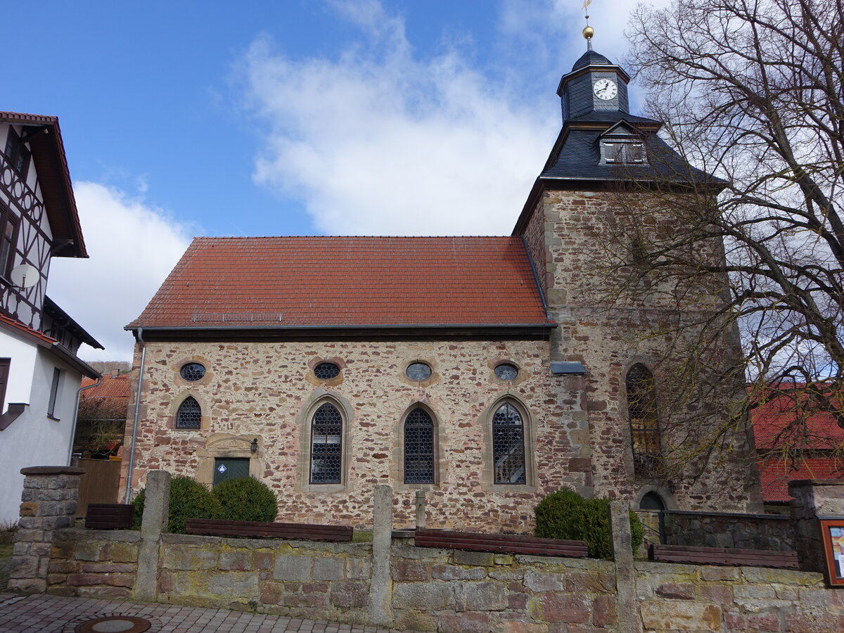 Seeba, evangelische St. Marien Kirche, erbaut von 1725 bis 1732 (26.02.2022)