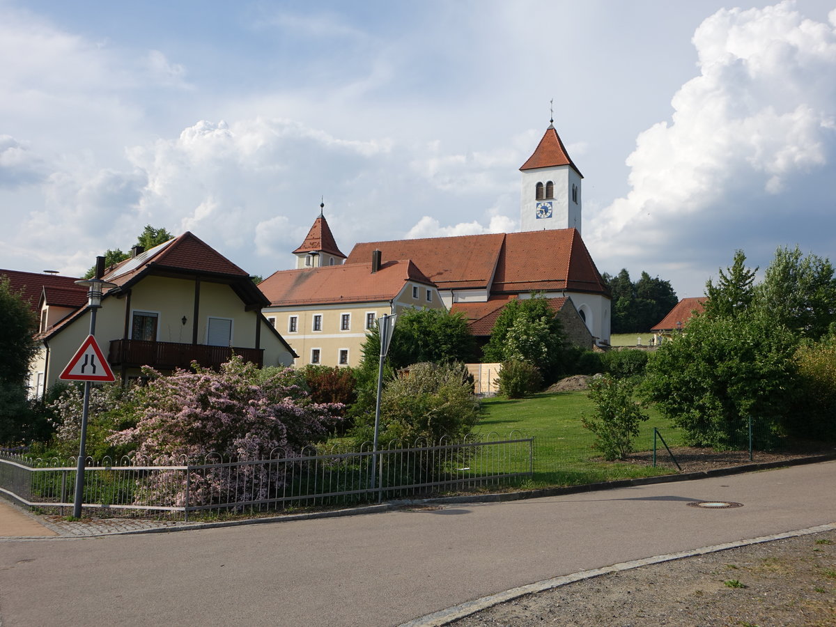 Seebarn, gotische kath. Pfarrkirche Maria Himmelfahrt, erbaut um 1300 (03.06.2017)