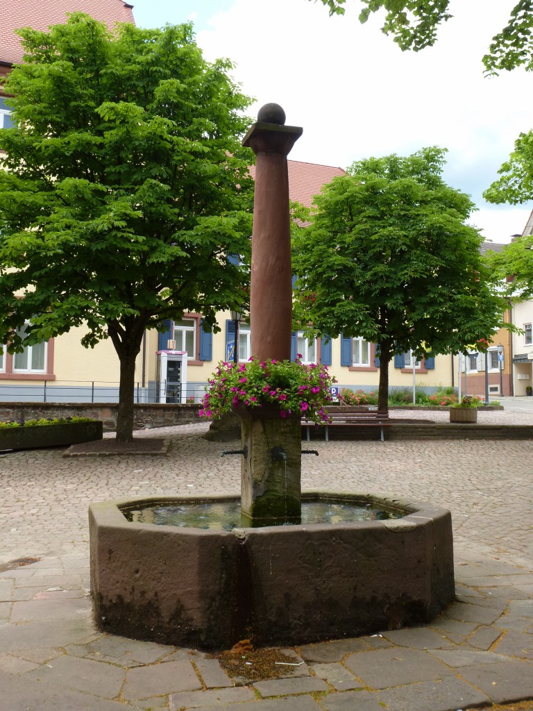 Seelbach, der Brunnen vor dem Rathaus, Juni 2013