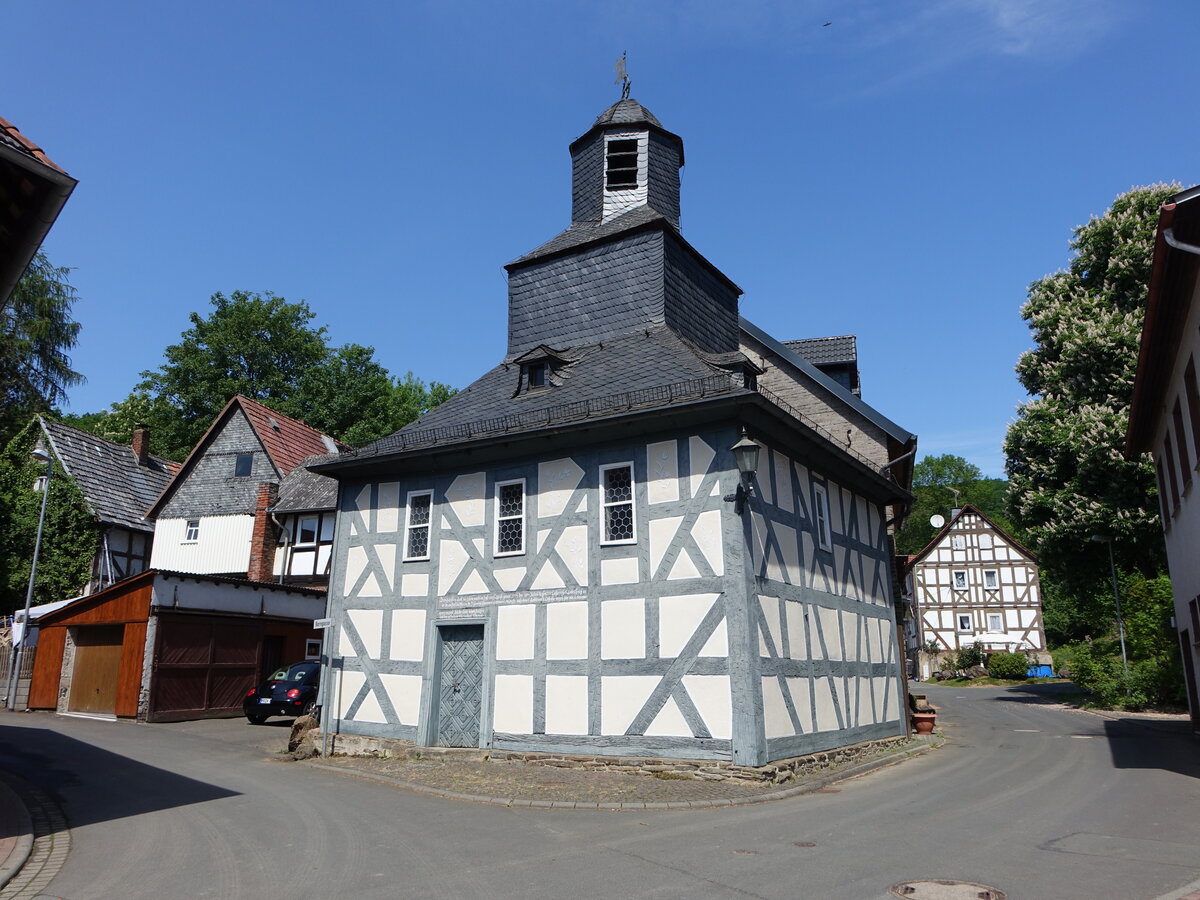 Seelbach, evangelische Fachwerkkirche, erbaut 1771 (16.05.2022)