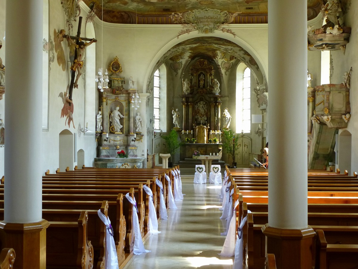 Seitingen, Blick zum Altar in der Mari-Himmelfahrt-Kirche, Aug.2013 