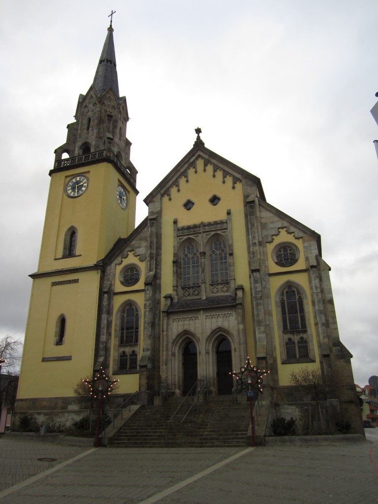 Selb, neugotische St. Andreas Kirche, erbaut 1856 (29.12.2013)