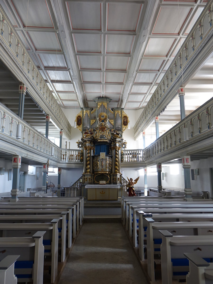 Selbitz, Ev. Stadtkirche, Kanzelaltar von 1725 von Wolfgang Adam Knoll (14.04.2017)