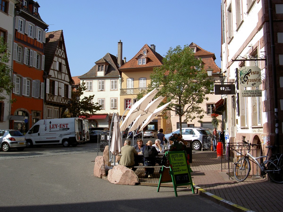 Selestat, Cafe in der Rue St. Foy (04.10.2014)