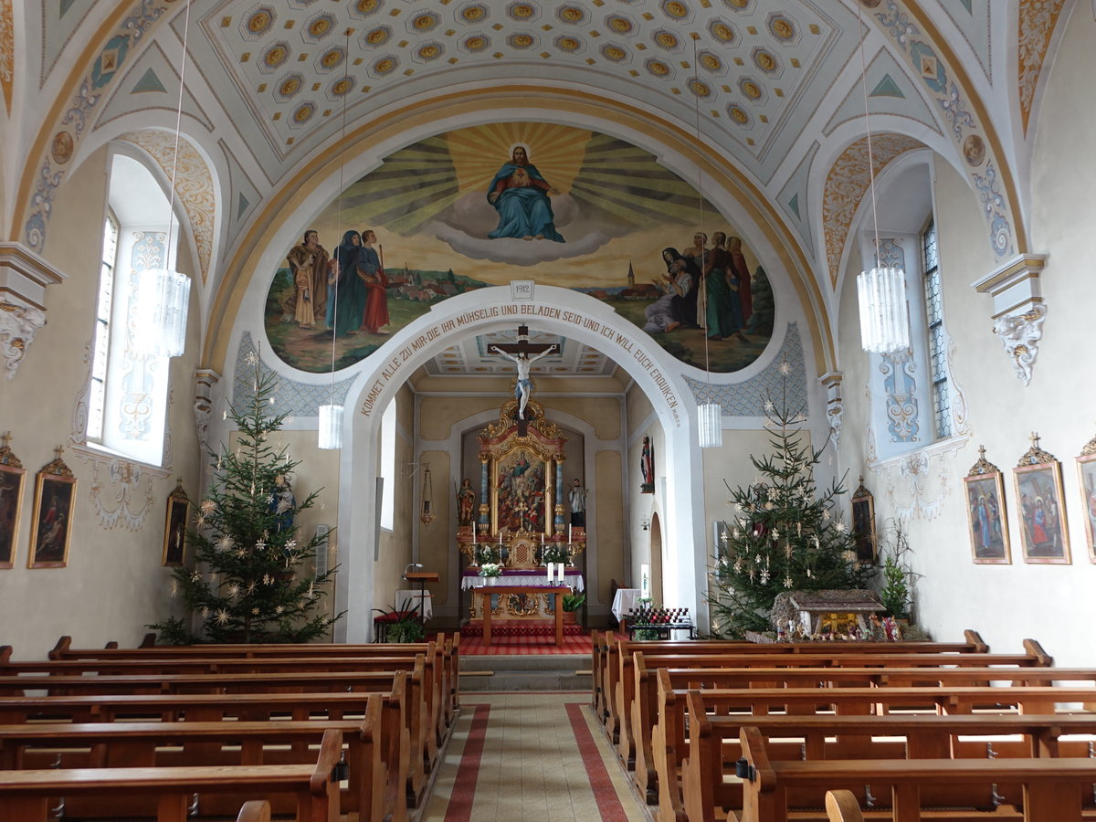 Seppenhofen, Innenraum der kath. Pfarrkirche St. Bartholomus (25.12.2018)