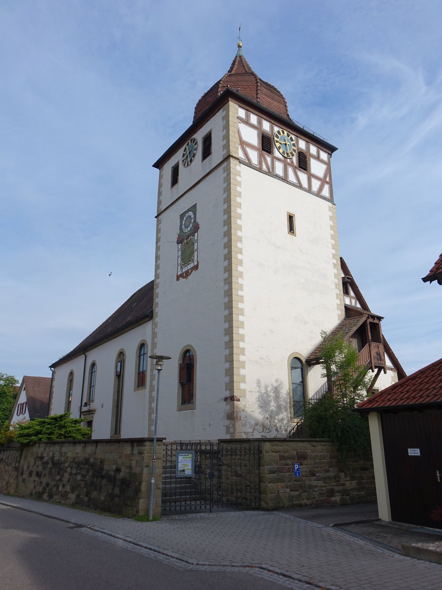 Sersheim, ev. Pfarrkirche, erbaut im 11. Jahrhundert, Kirchenschiff neu erbaut 1753 (24.06.2018)