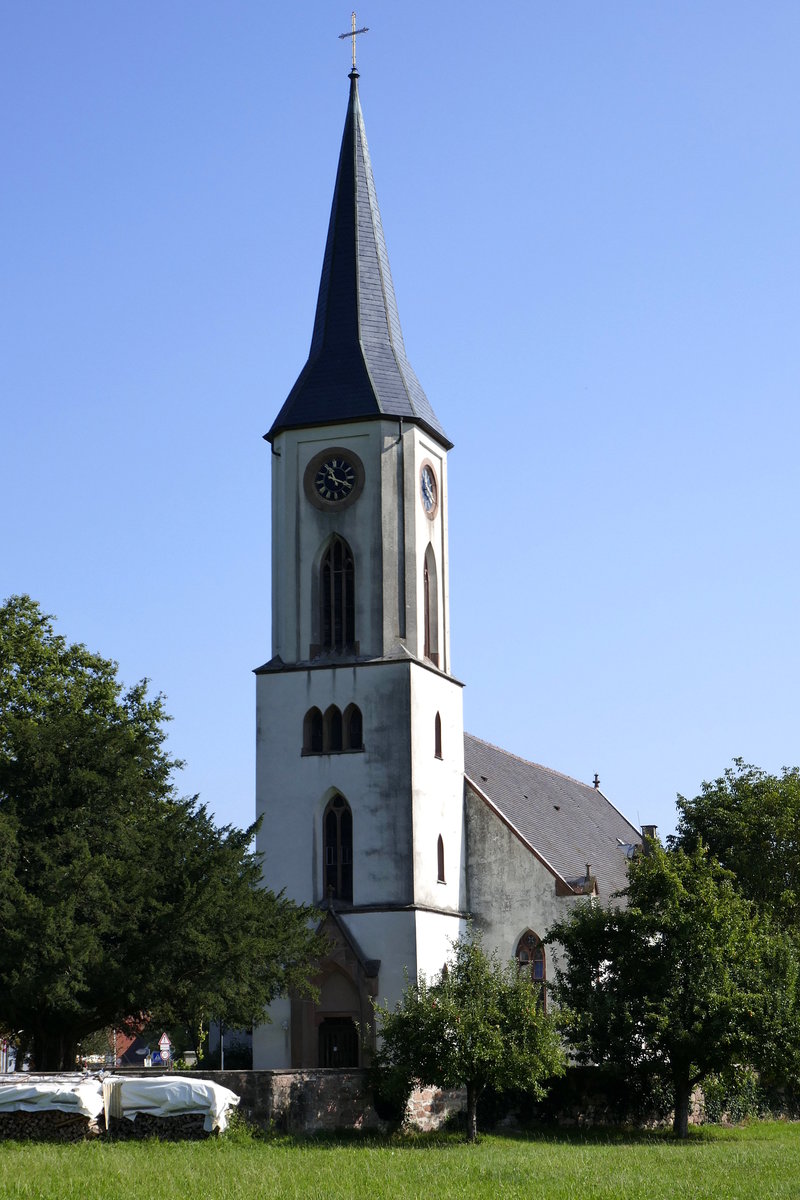 Sexau, die evangelische Dorfkirche, von Westen gesehen, Sept. 2019