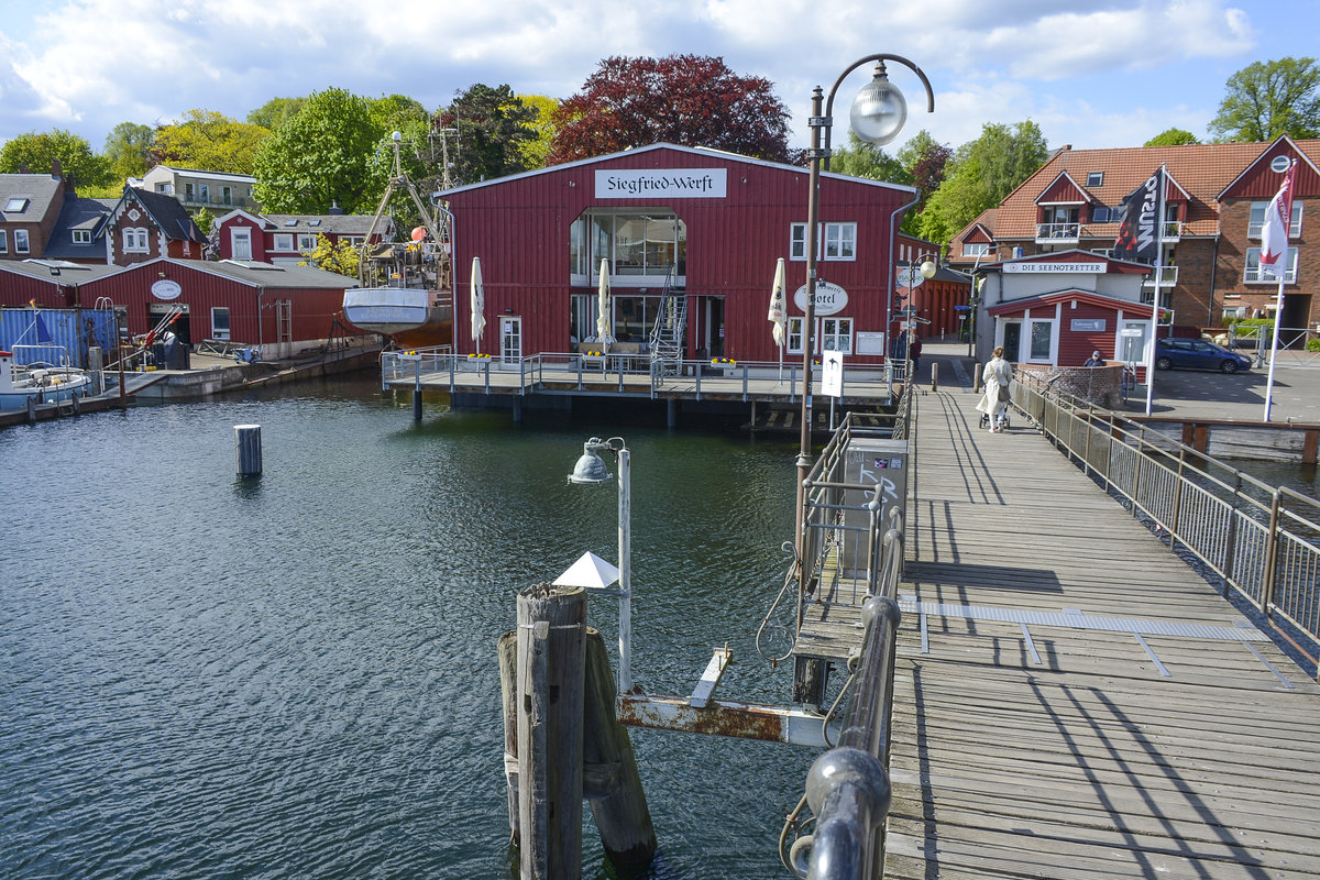 Siegfriedwerft am Binnenhafen von Eckernfrde. Aufnahme: 11. Mai 2020.