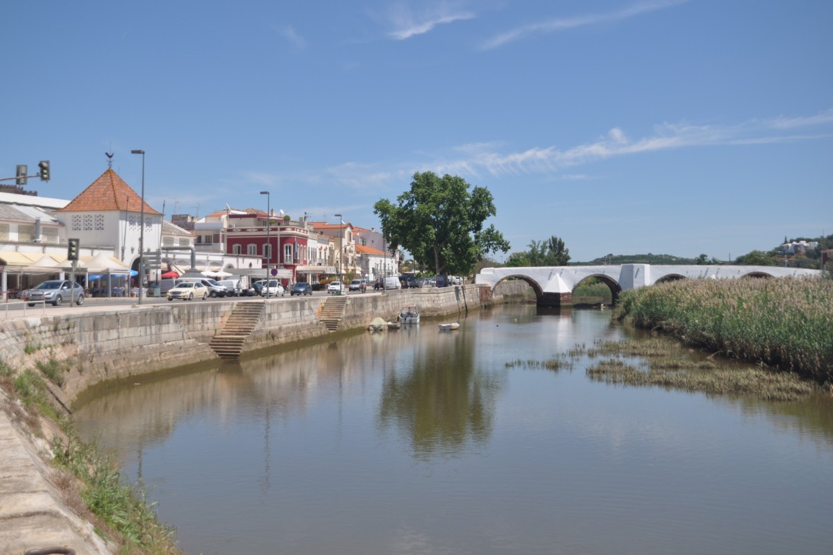 SILVES (Concelho de Silves), 08.05.2014, Rio Arade mit Stadtblick