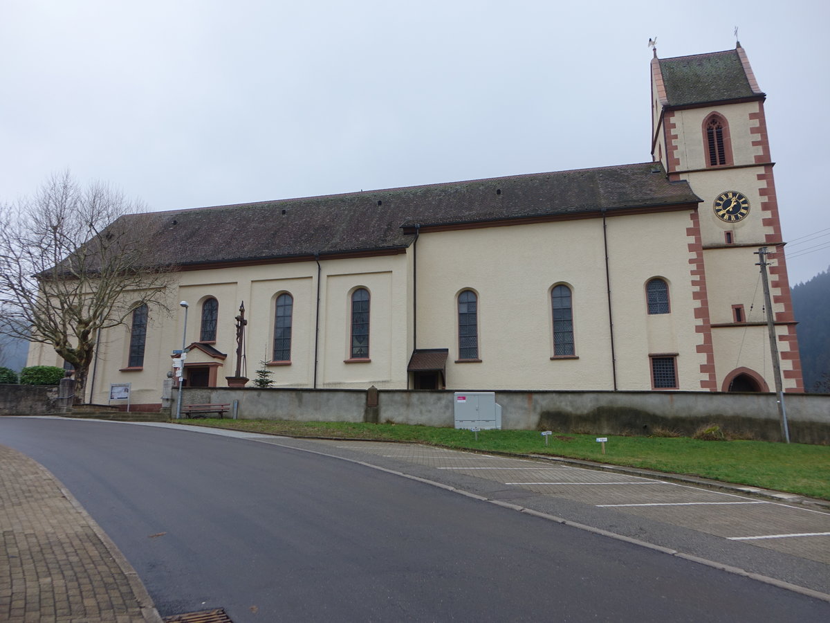 Simonswald, kath. Pfarrkirche St. Sebastian, erbaut im 18. Jahrhundert (01.01.2019)