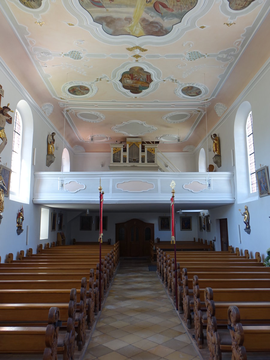 Sindlbach, Orgelempore in der kath. Pfarrkirche St. Jakobus (11.06.2017)