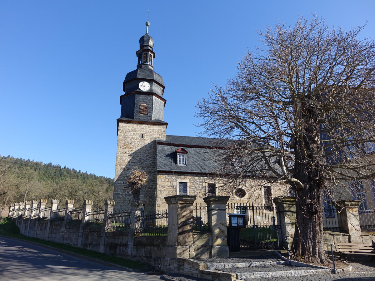Singen, evangelische St. Nikolaus Kirche, erbaut von 1742 bis 1745 (17.04.2022)