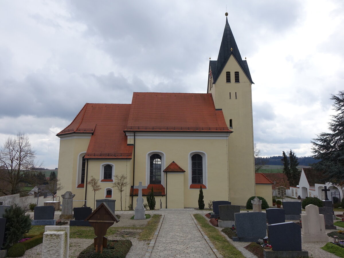 Sinning, Pfarrkirche St. Nikolaus, erbaut von 1741 bis 1742 durch Johann Puchtler (06.03.2016)