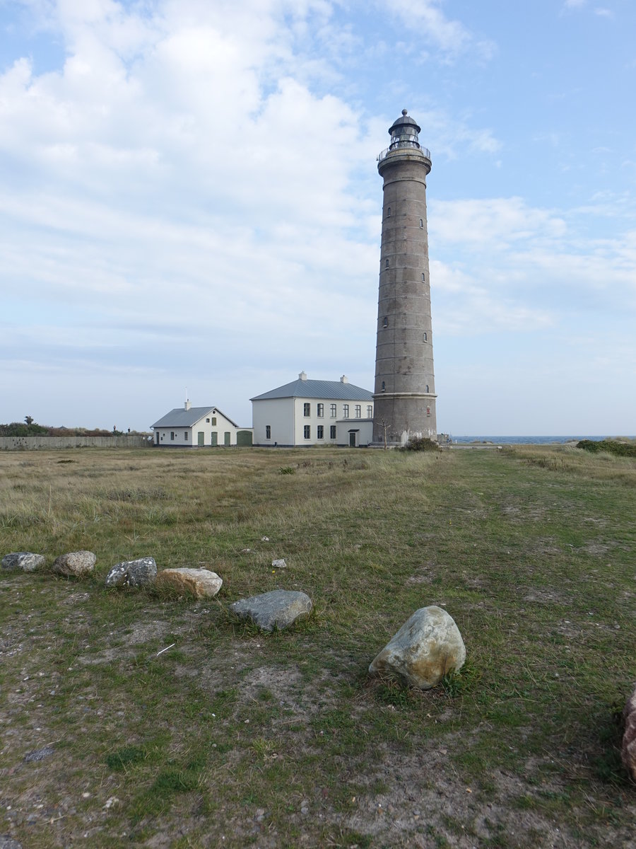 Skagen, Leuchtturm Grauer Turm, mit 46 m der zweithchste Dnemarks, erbaut von 1847 bis 1848 (23.09.2020)