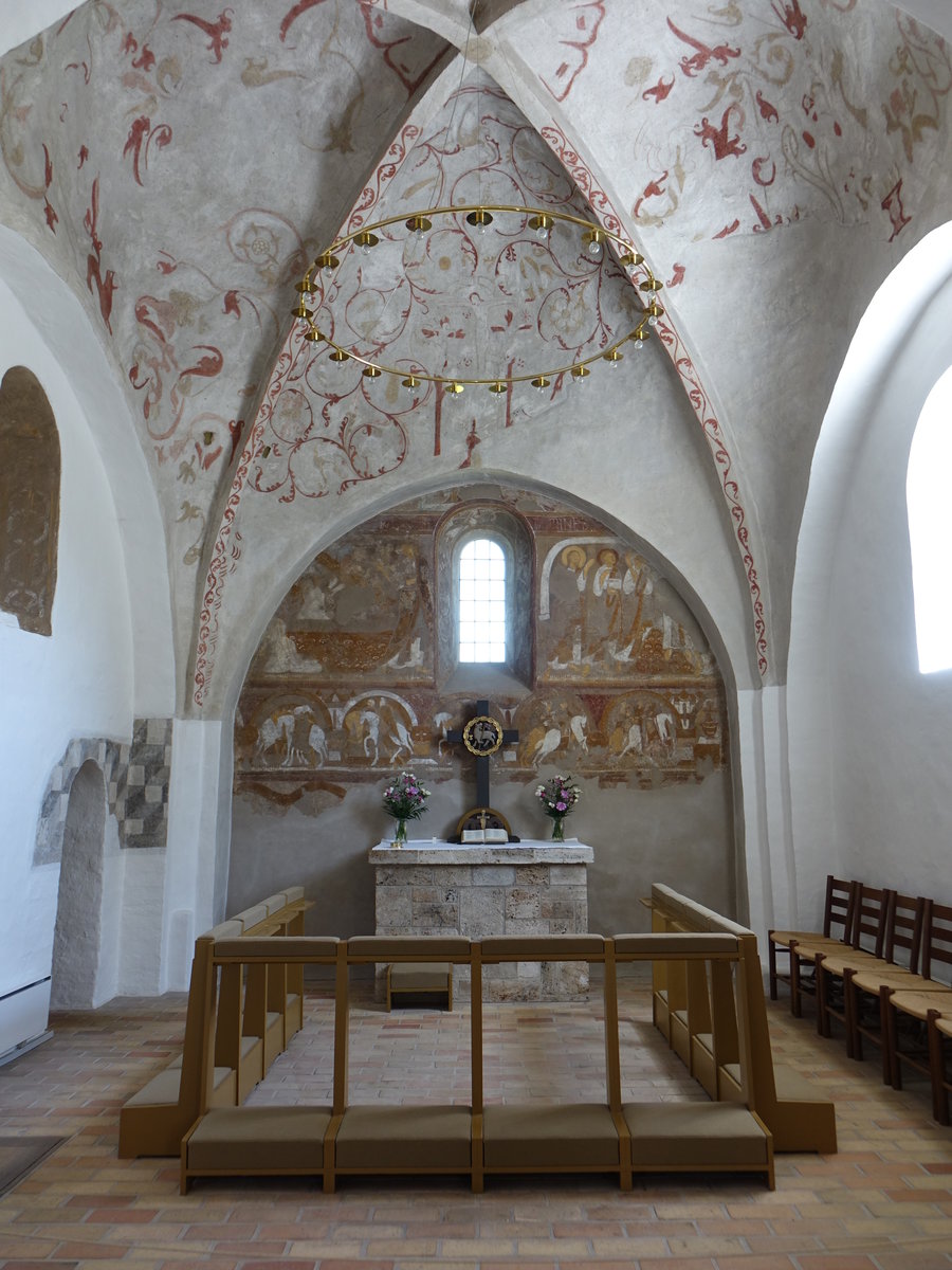 Skibet, Kaltmalereien von 1510 im Chor der Ev. Kirche (23.07.2019)
