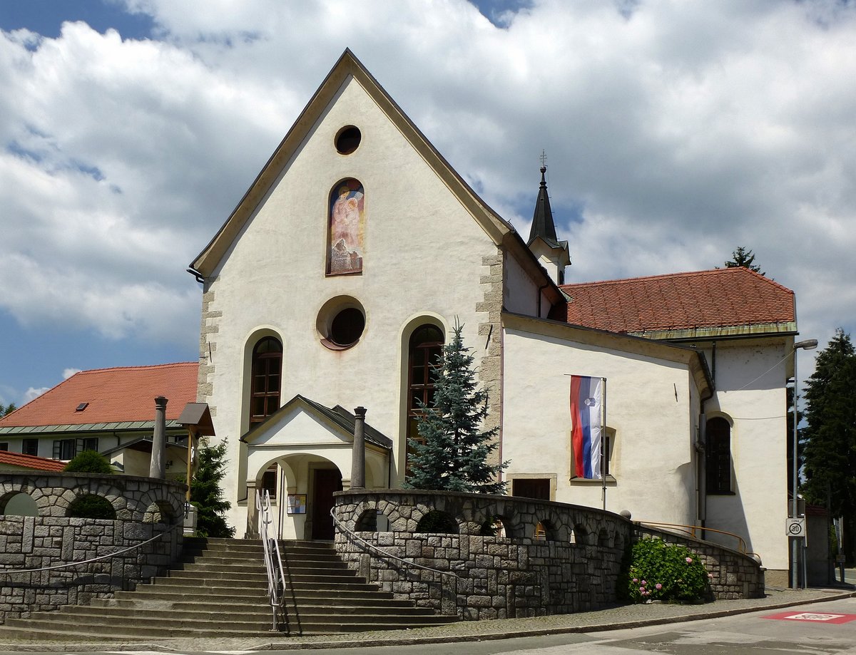 Skofja Loka, die Kapuzinerkirche, erbaut 1709, Juni 2016