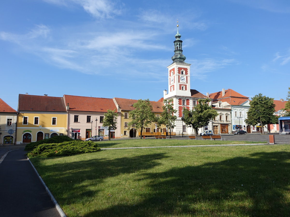 Slany / Schlan, barockes Rathaus am Masarykovo Namesti (28.06.2020)