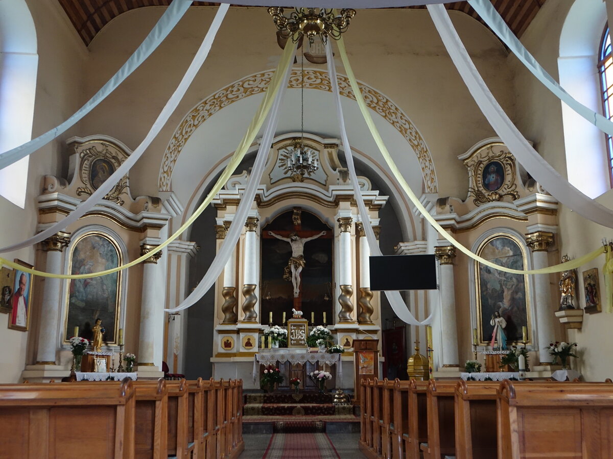 Slawsk Wielki, barocker Innenraum der Pfarrkirche St. Bartholomus (12.06.2021)