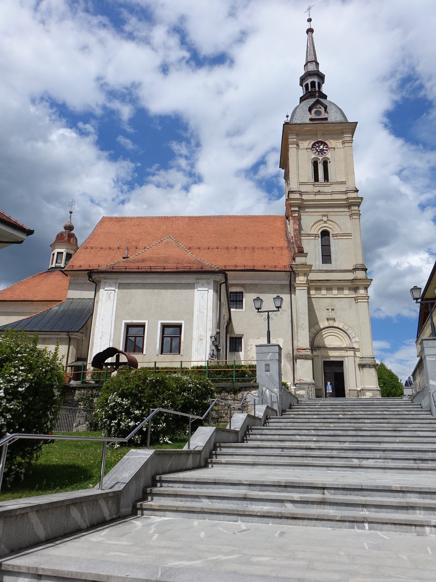 Slovenska Bistrica, St. Bartholomus Kirche, erbaut ab 1240, erweitert ab 1720 (04.05.2017)