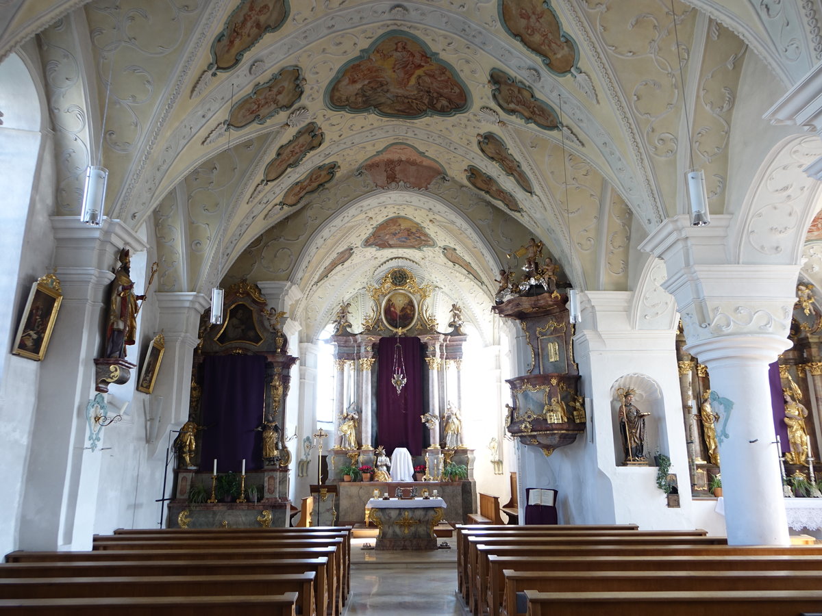 Schtenau, Innenraum der Pfarrkirche St. Margaretha (02.04.2017)